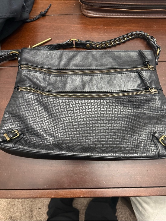 Elliott Lucca Messina Leather Crossbody Black Bag 3 Zip  Elliott Lucca Messina Crossbody